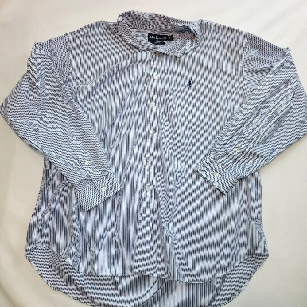 Polo Ralph Lauren Blake Men’s Shirt 2XL XXL  Button Down Blue Striped Classy